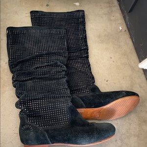 Slouchy leather ugg boots